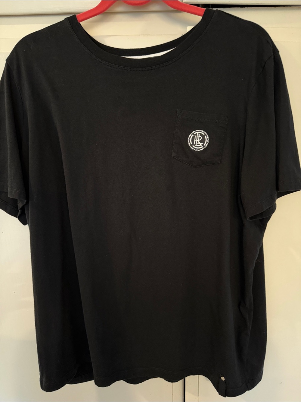 Lauren Ralph Lauren Black Short Sleeve Pocket Tee with Embroidered Crest